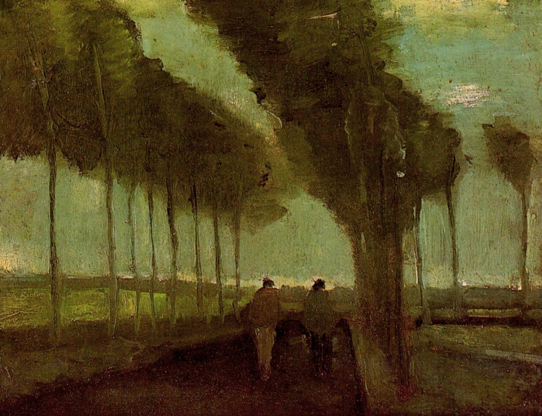 Картина Ван Гога Сельская улочка с двумя фигурами 1885